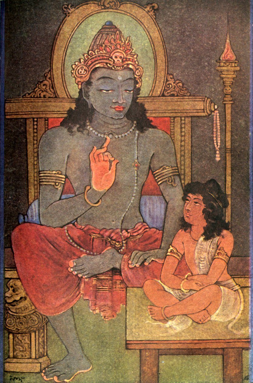 "Krishna opastamassa Arjunaa", 1920. tekijältä Unbekannt