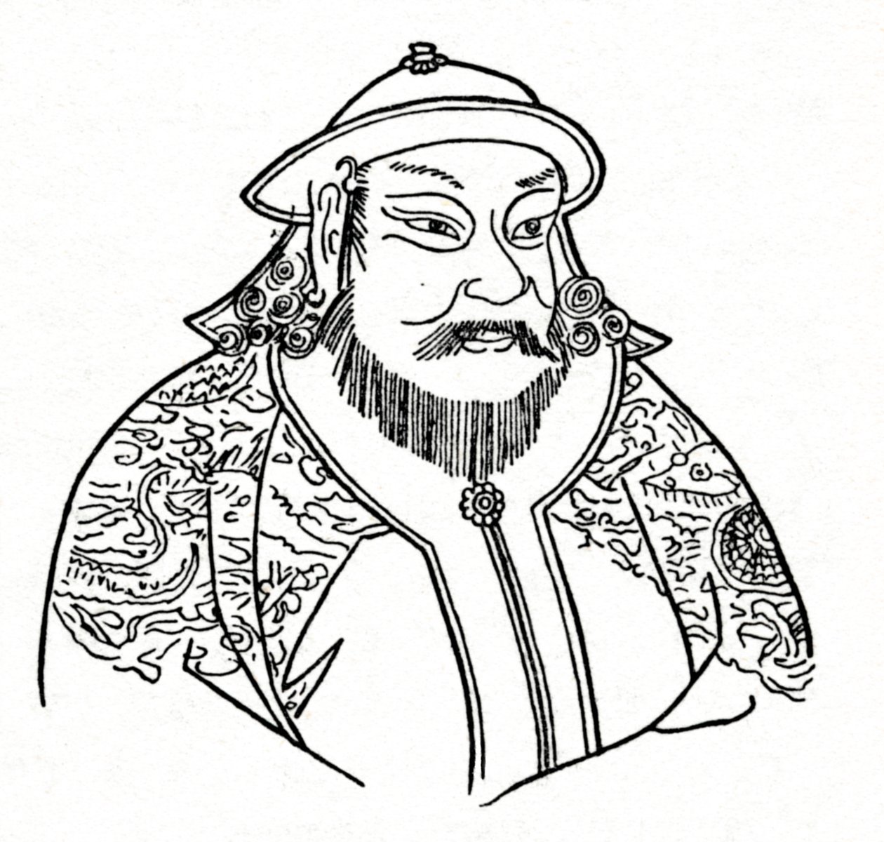 Mongolien valtakunnan Kublai-khan 1215-1294 ja Yuan-dynastian perustaja, 1912 tekijältä Unbekannt