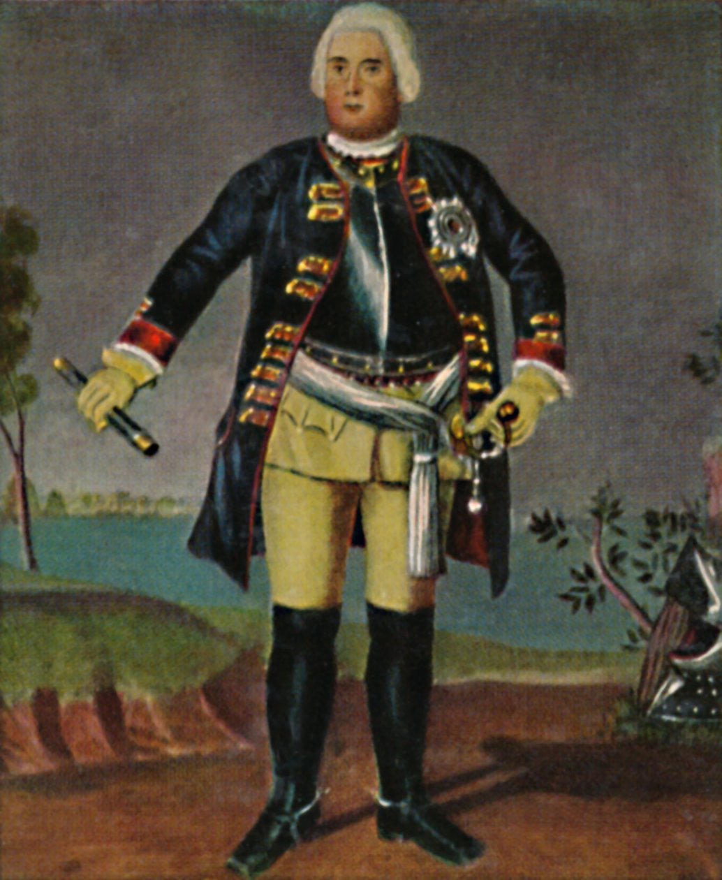 Kuningas Friedrich Wilhelm I v. Preussi 1688-1740. - Kaiverrus Weidemannin maalauksen jälkeen, 1934. tekijältä Unbekannt