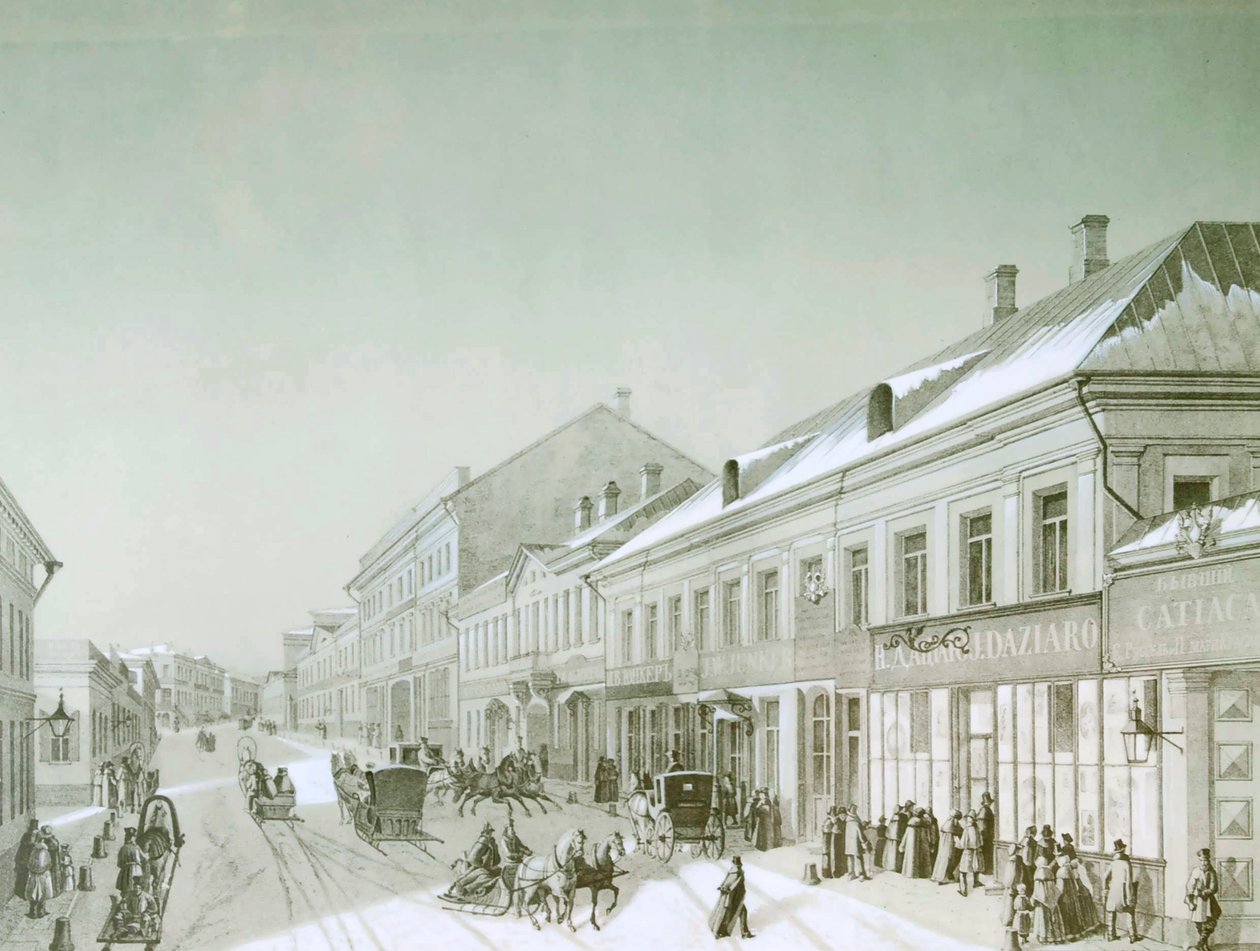 Kuznetsky Most, Moskova, Venäjä, 1840-luku. tekijältä Unbekannt