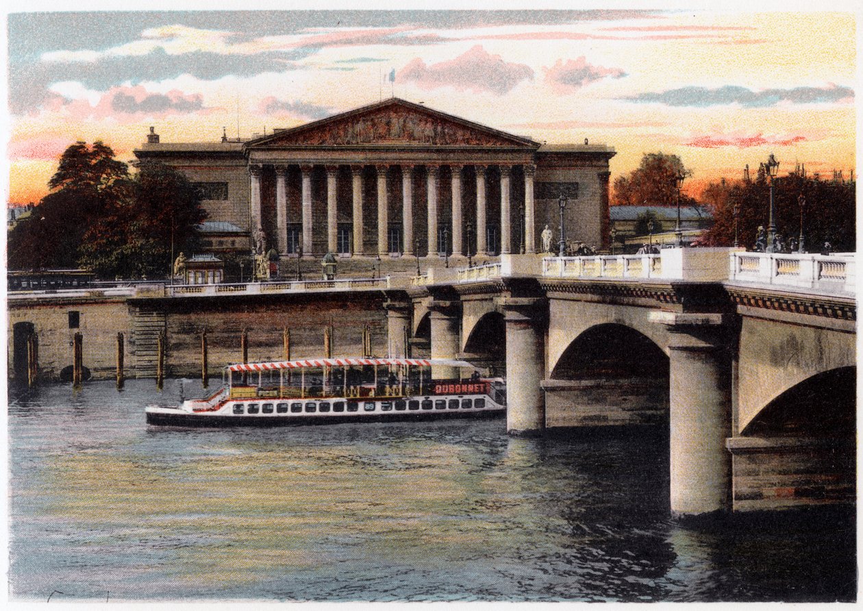 Edustajahuone ja Pont de la Concorde, Pariisi, n. 1900 tekijältä Unbekannt