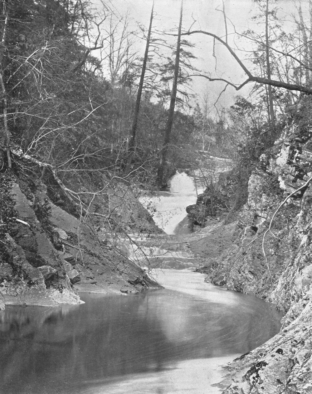 Lace Waterfalls and Dragons Pool, Natural Bridge, Virginia, USA, c1900. tekijältä Unbekannt