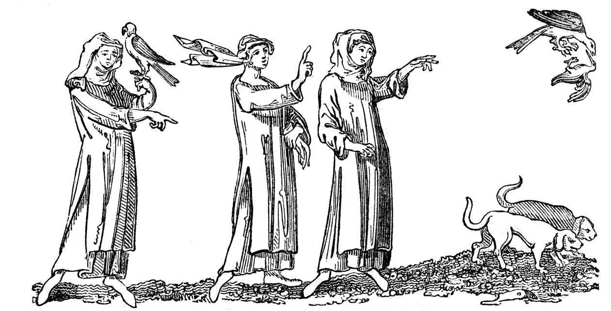 Ladies Hawking, 1300-luku, 1833 tekijältä Unbekannt