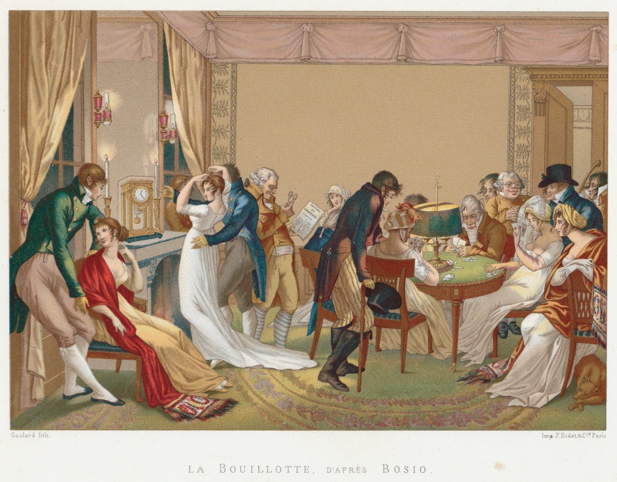 La Bouillottea esittävät naiset ja herrat, Ranska, 1804-1814 tekijältä Unbekannt