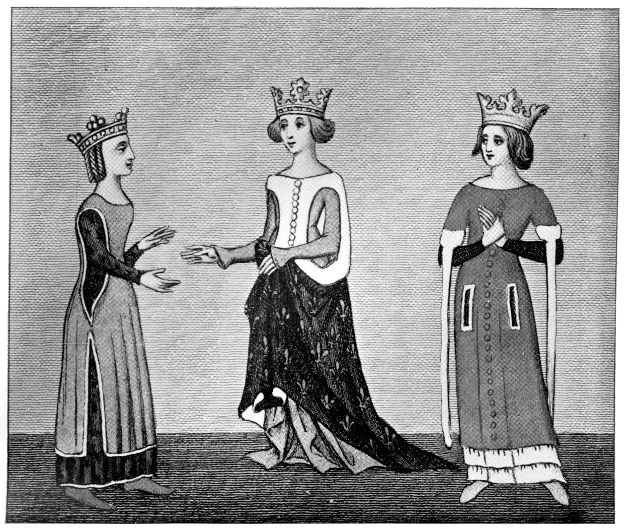 Naisten mekko, 1300-luku, 1910 tekijältä Unbekannt