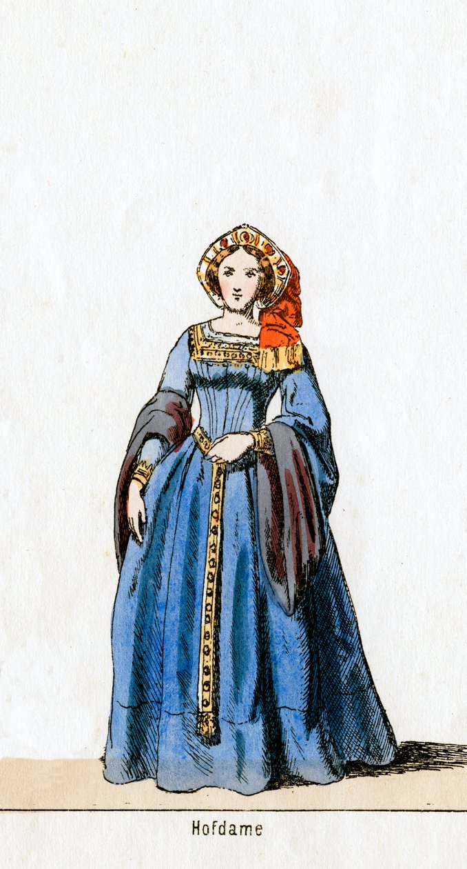 Odottajarouva, pukusuunnittelu Shakespearen näytelmään, Henry VIII, 1800-luku tekijältä Unbekannt