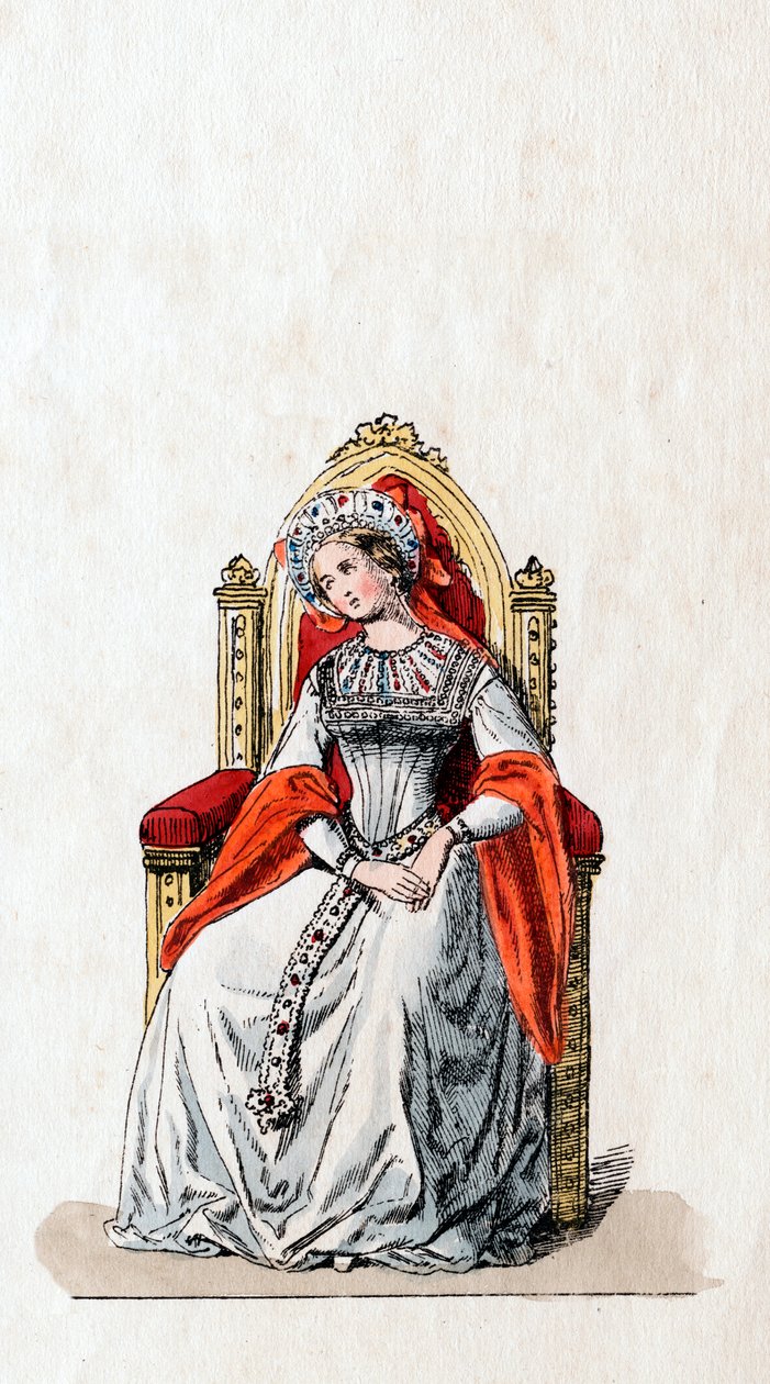 Odottajarouva, pukusuunnittelu Shakespearen näytelmään, Henry VIII, 1800-luku tekijältä Unbekannt