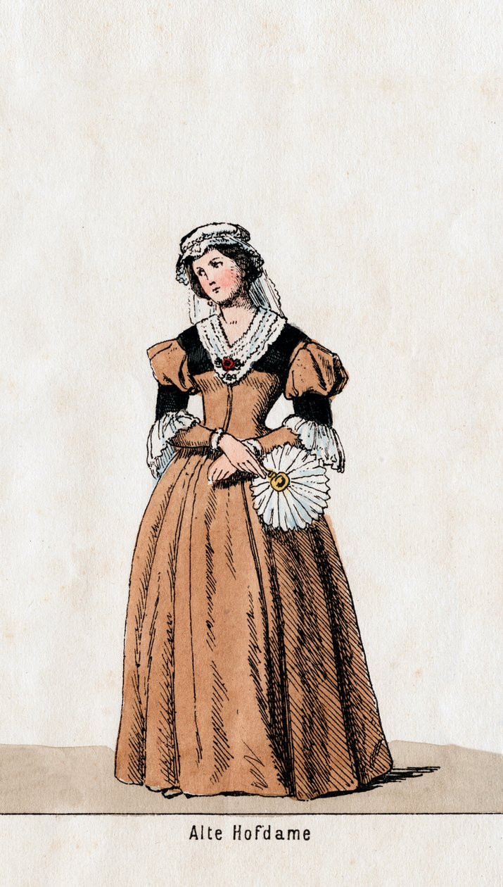 Odottajarouva, pukusuunnittelu Shakespearen näytelmään, Henry VIII, 1800-luku tekijältä Unbekannt