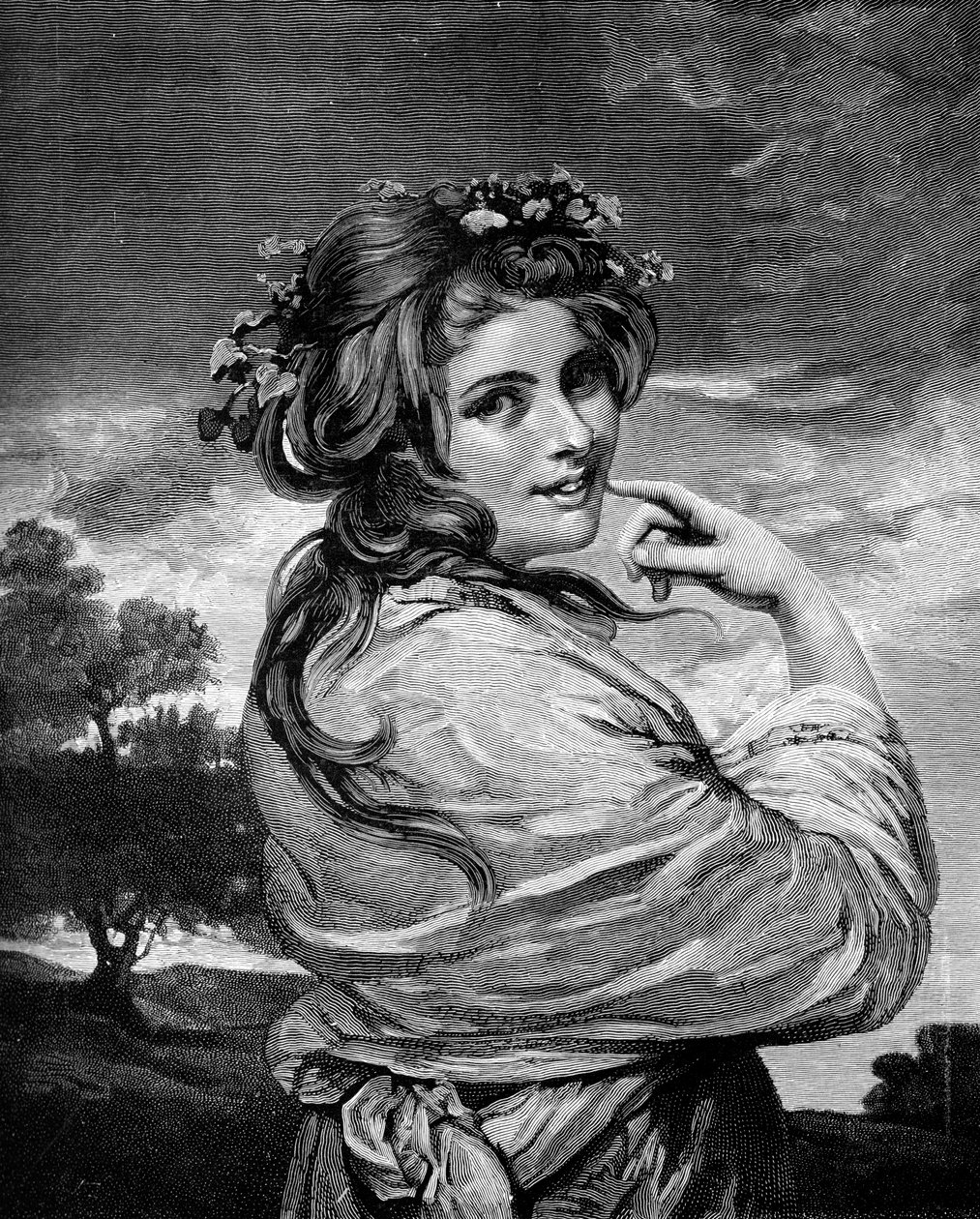Lady Hamilton luonnossa, c1783-1784 1900 tekijältä Unbekannt