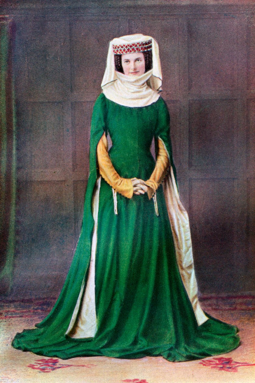 Naisten mekko, 1300-luku, 1910 tekijältä Unbekannt