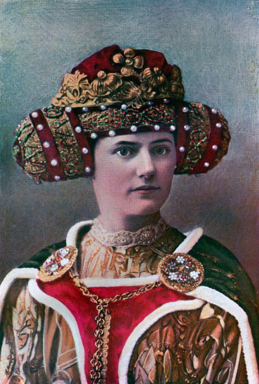 Ladysin päähine, 1300-luku, 1910 tekijältä Unbekannt