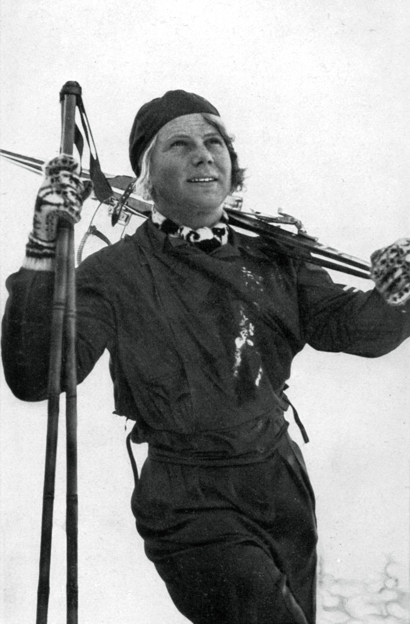 Laila Schou-Nilsen, norjalainen hiihtäjä, talviolympialaiset, Garmisch-Partenkirchen, Saksa, 1936 tekijältä Unbekannt