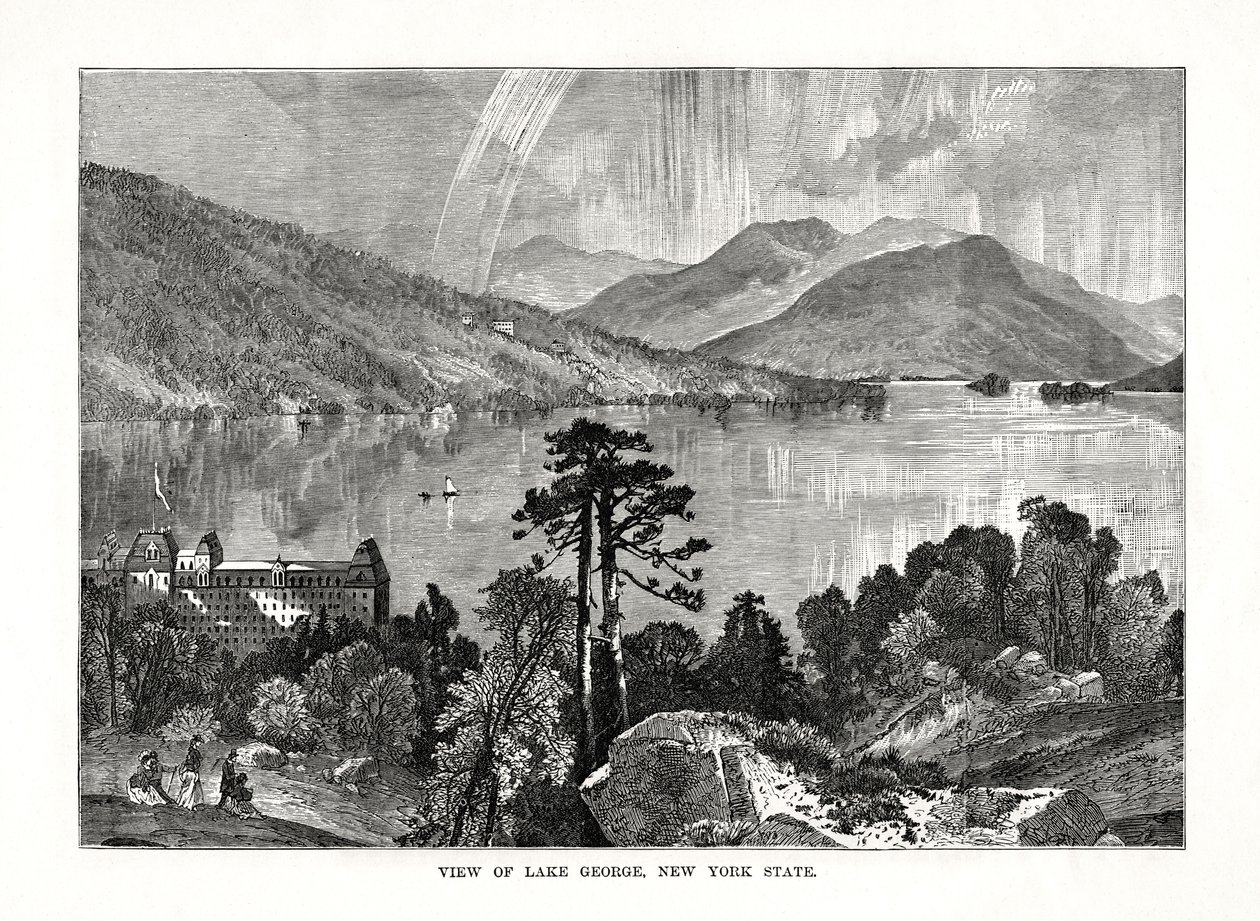 Lake George, New Yorkin osavaltio, Yhdysvallat, 1877 tekijältä Unbekannt