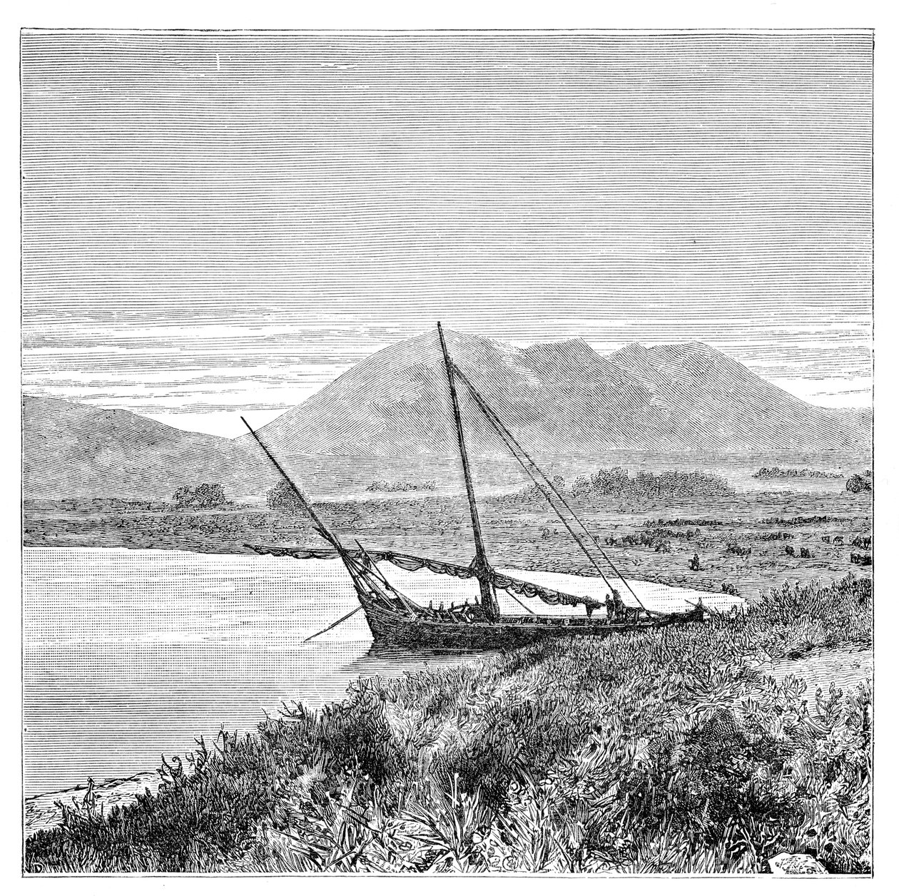 Van-järvi, Tadwan Bay ja Mount Nimrud, Turkki, 1895 tekijältä Unbekannt