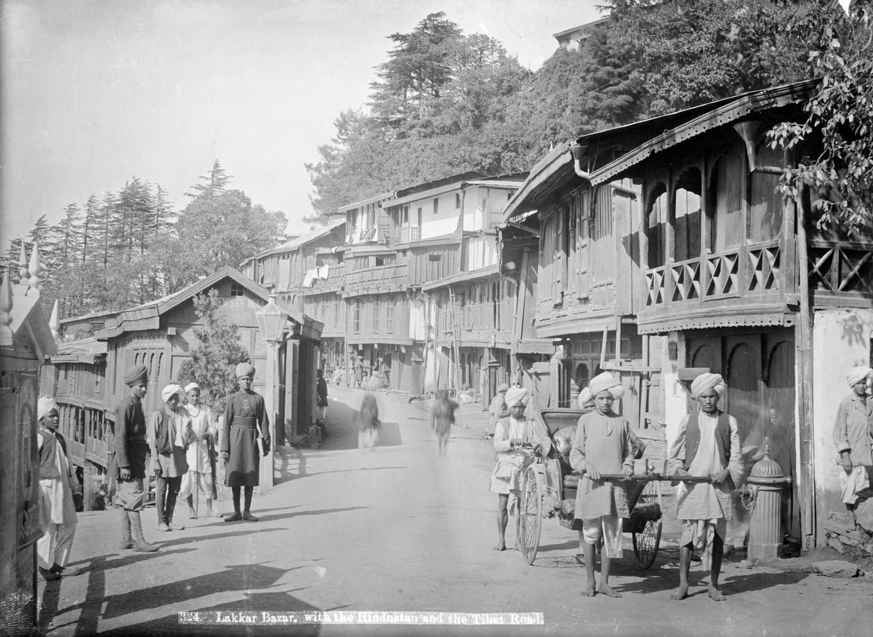 Lakkar Bazaar, Hindustan ja Tiibet-tie, Simla, Intia, 1900-luku tekijältä Unbekannt