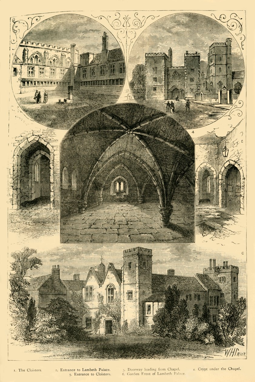 Lambethin palatsi, v1878. tekijältä Unbekannt