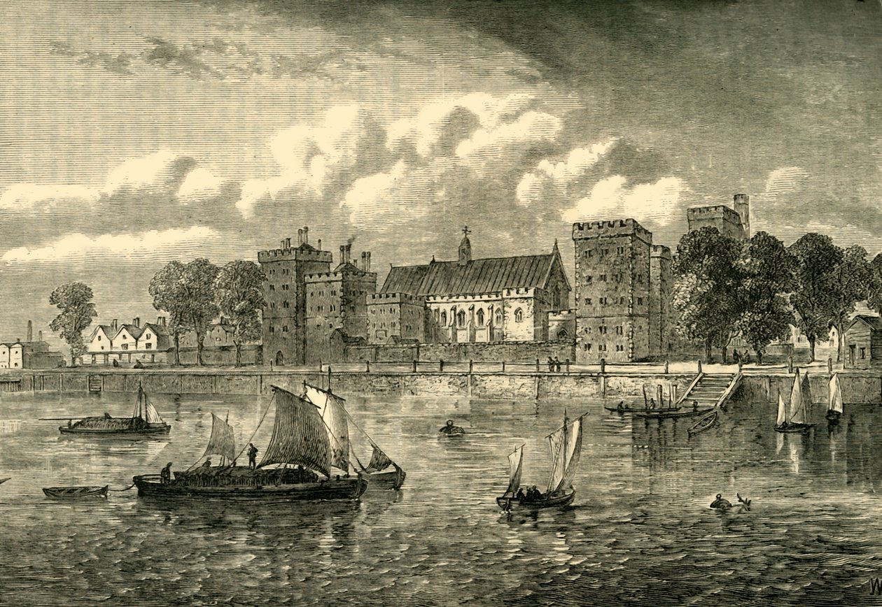 Lambethin palatsi joelta, 1709, n. 1878. tekijältä Unbekannt