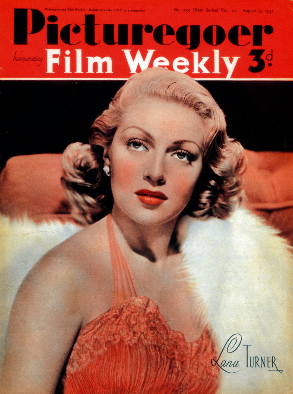 Lana Turner 1921-1995, yhdysvaltalainen näyttelijä, 1941 tekijältä Unbekannt