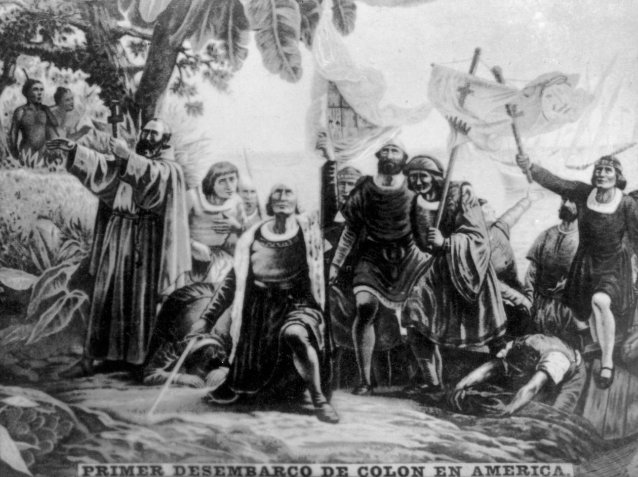 Kolumbuksen maihinnousu Amerikassa, 1400-luku, 1920-luku tekijältä Unbekannt