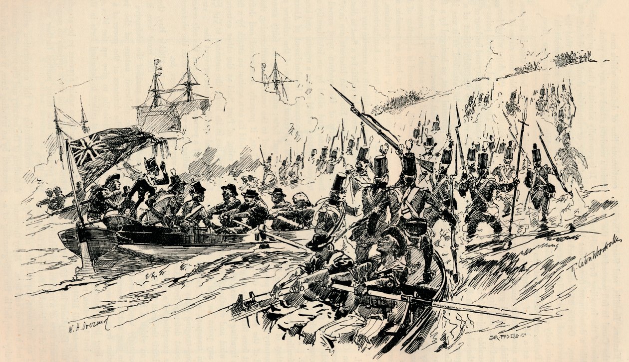 Sir Ralph Abercrombyn ja brittiläisten joukkojen maihinnousu Aleksandriassa, 1801, 1884 tekijältä Unbekannt