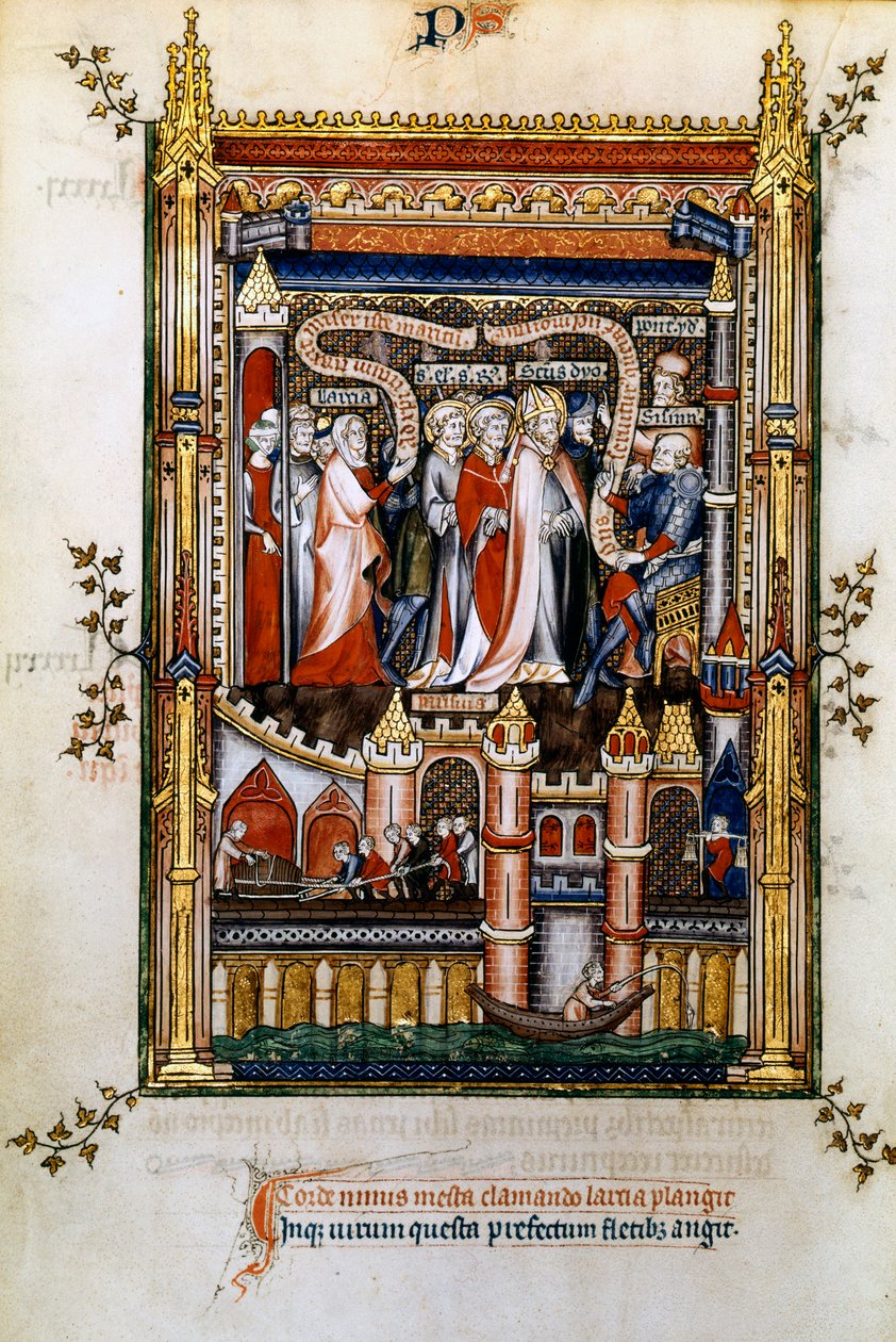Larcia syyttää St Denisiä, 1317 tekijältä Unbekannt