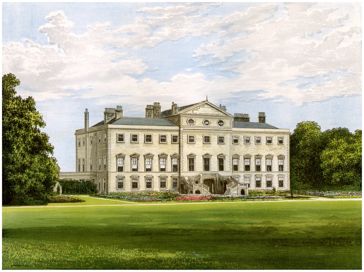 Lathom House, Lancashire, Lord Skelmersdalen koti, vuodelta 1880 tekijältä Unbekannt
