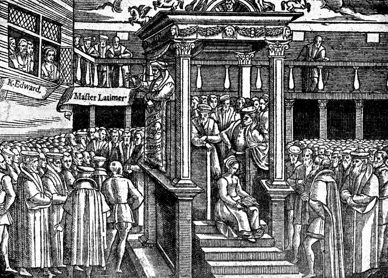 Latimer-saarnaa ennen kuningas Edward VI:tä, n. 1550 c1920 tekijältä Unbekannt