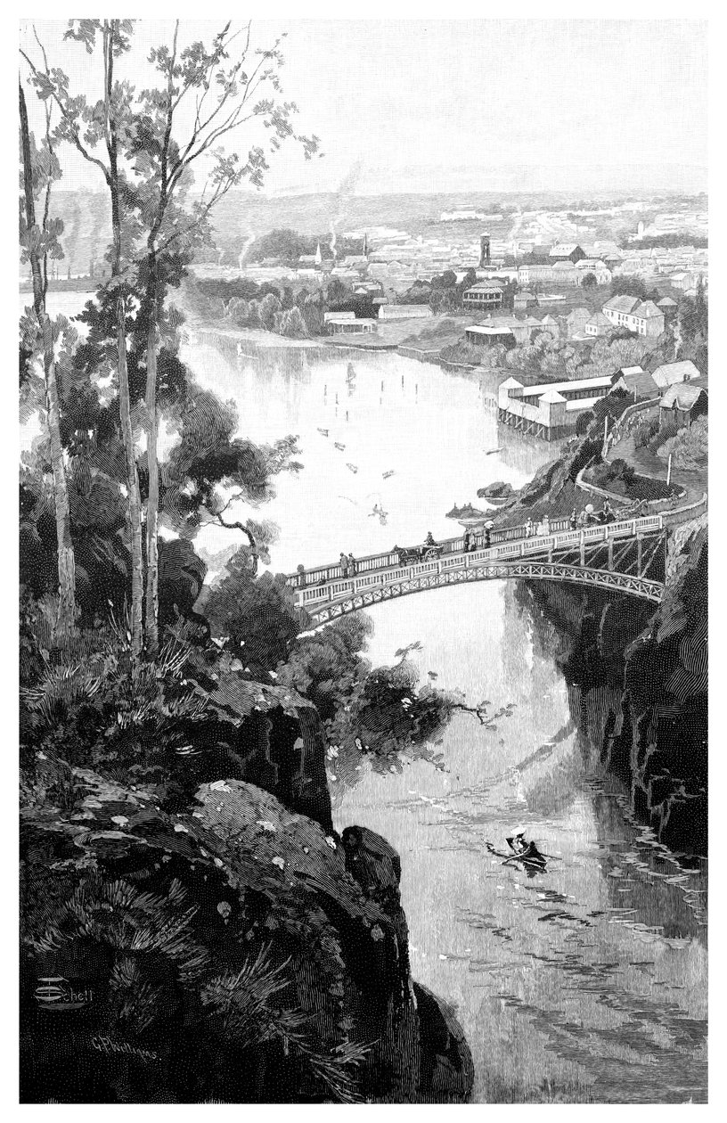 Launceston, Cataract Bridge, Tasmania, Australia, 1886 tekijältä Unbekannt
