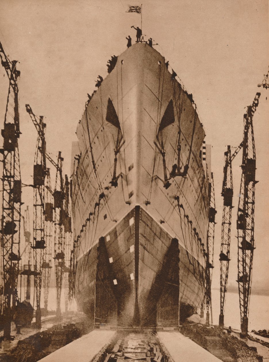 Cunard-valtamerilaivan Queen Mary laukaisu, 1934 1935. tekijältä Unbekannt
