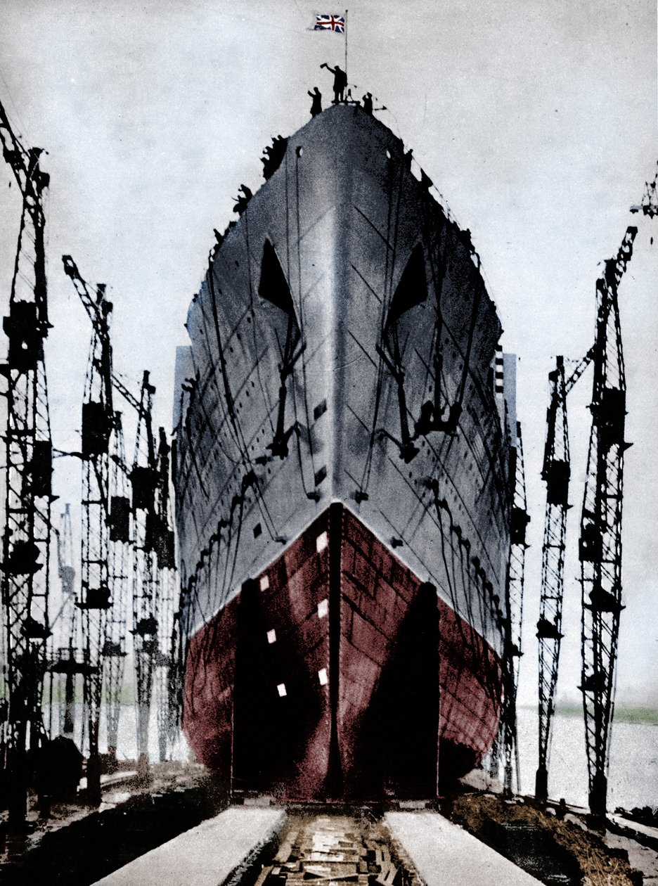 Cunard-valtamerilaivan Queen Mary laukaisu, 1934 1935. tekijältä Unbekannt