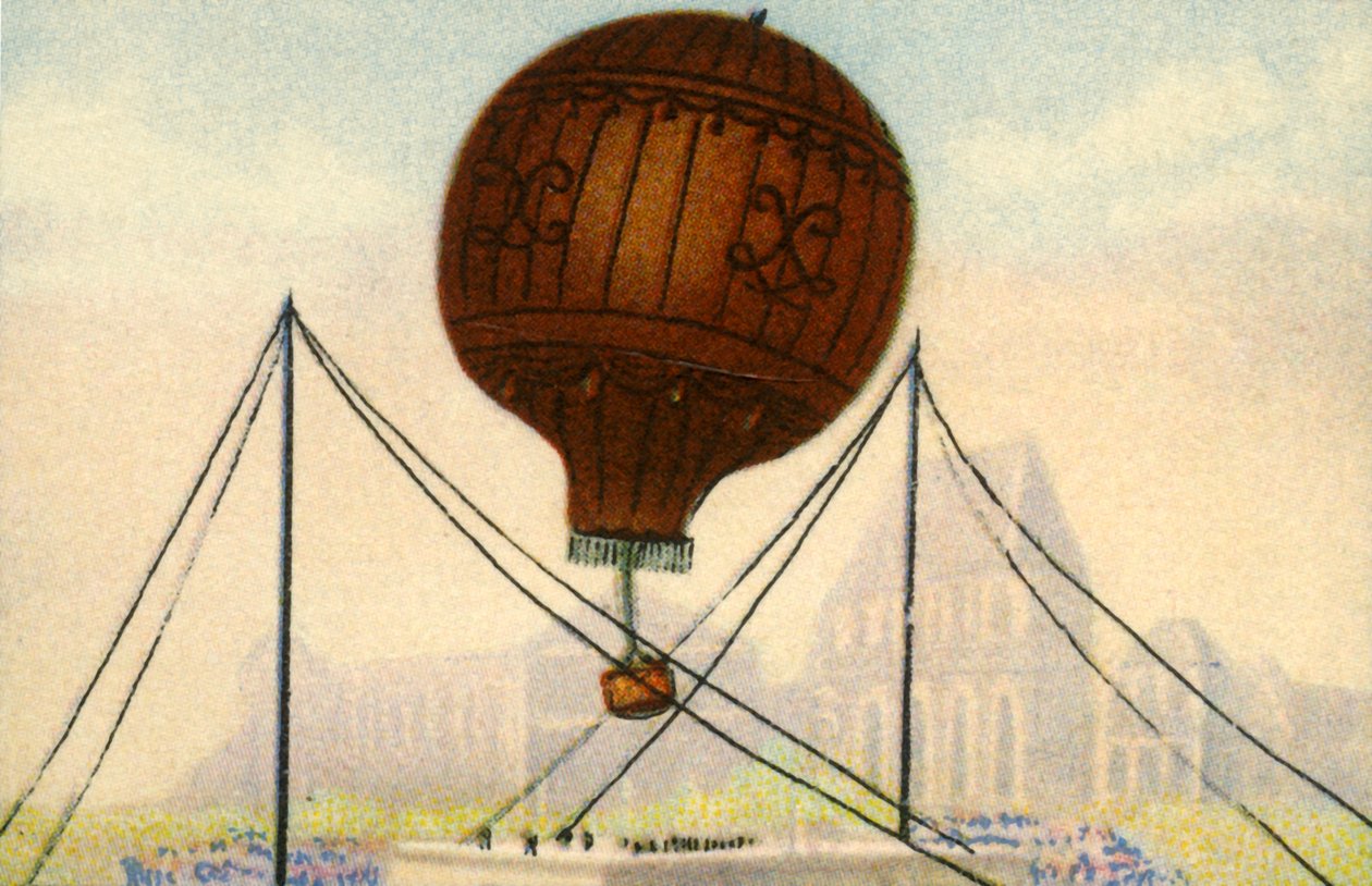 Montgolfier Brothers -ilmapallon laukaisu kesäkuussa 1783, 1932. tekijältä Unbekannt