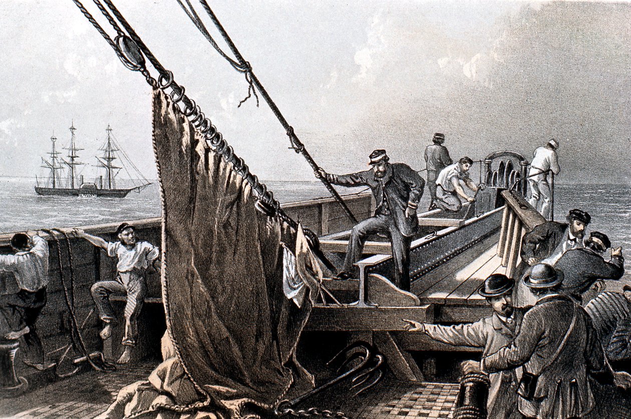 Transatlanttisen lennätinkaapelin asennus, 1865 1866 tekijältä Unbekannt