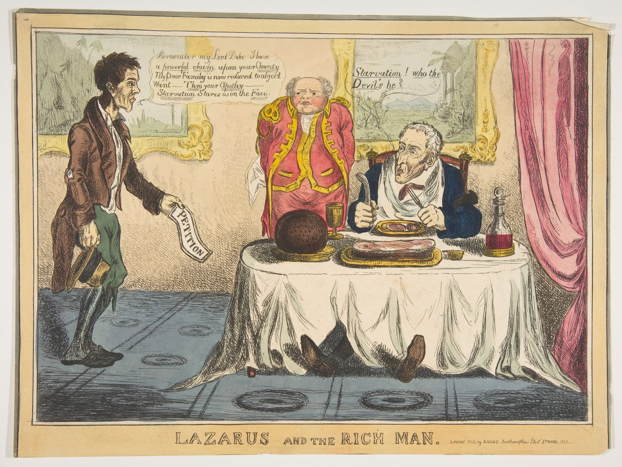 Lasarus ja rikas mies, 1830. tekijältä Unbekannt