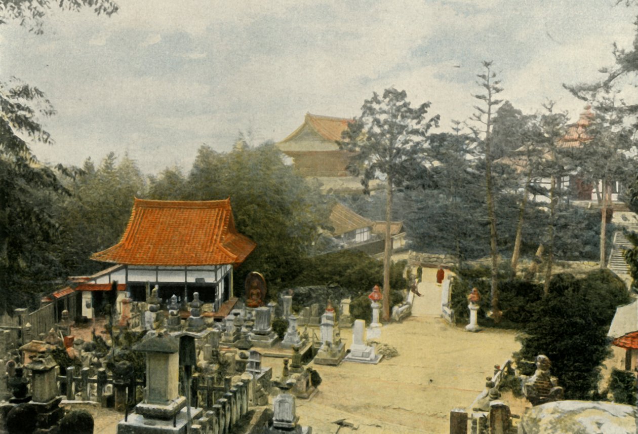 Le Cimetiere Kurodani a Kioto, Tombes Sculptees, Hautakivet Kurodanin hautausmaalla, Kioto, 1900. tekijältä Unbekannt