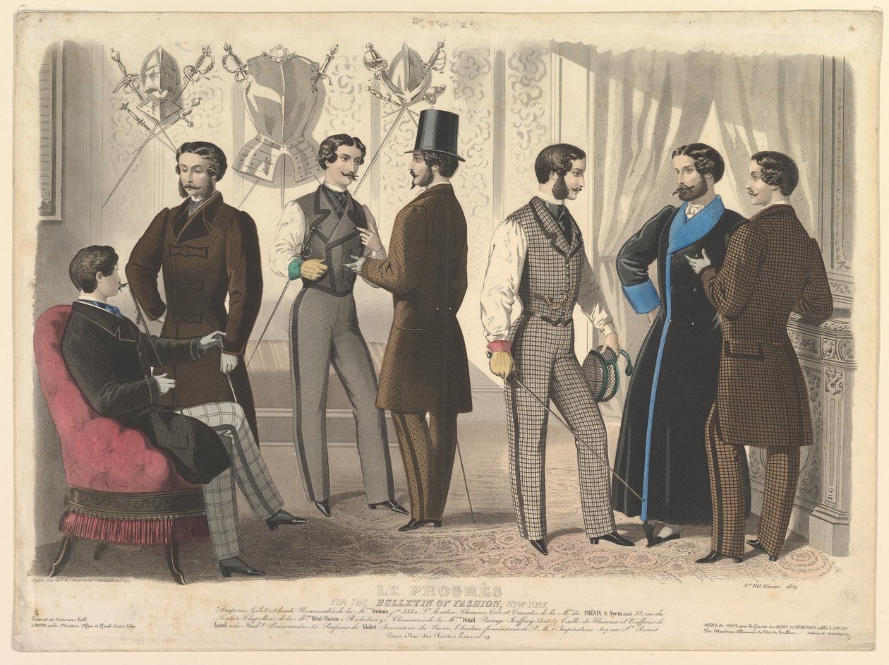 Le Progrès, Bulletin of Fashion, New York, nro 110, Modes de Paris, helmikuu 1859. tekijältä Unbekannt