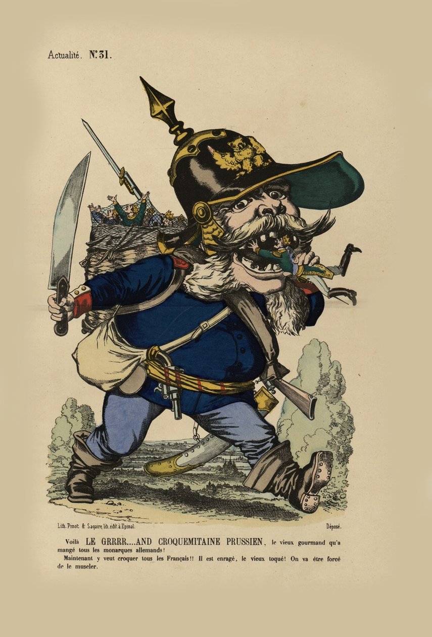 Le grand ogre allemand. Kuningas Wilhelm syö Saksan pienet osavaltiot, 1866. tekijältä Unbekannt