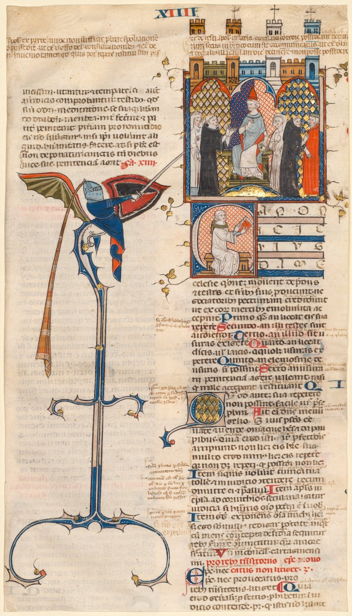 Gratianin dekretumista leikattu lehti: Alkuperäinen C..., n. 1300-1310. tekijältä Unbekannt