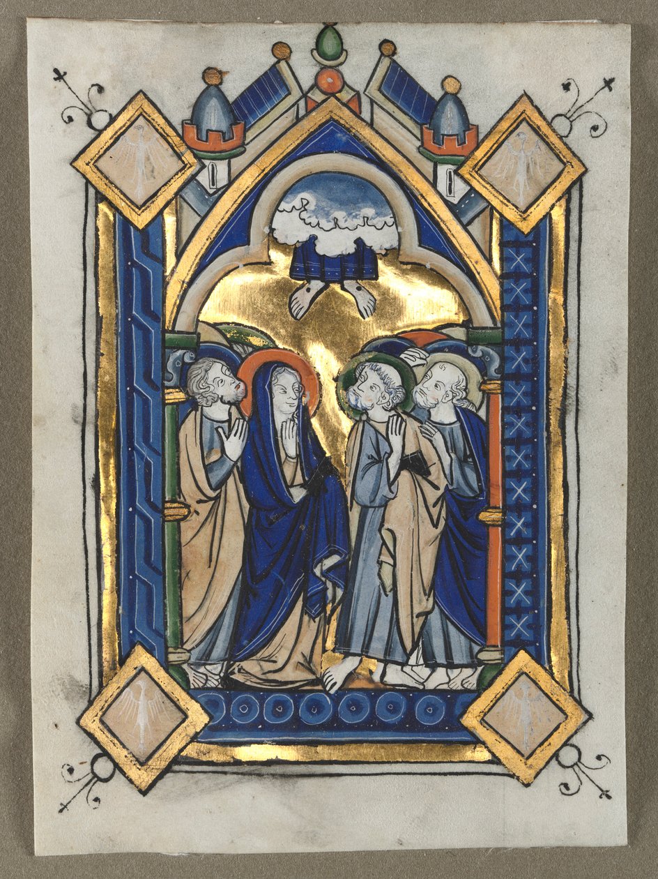 Psalterista leikattu lehti: Ascension, n. 1260. tekijältä Unbekannt