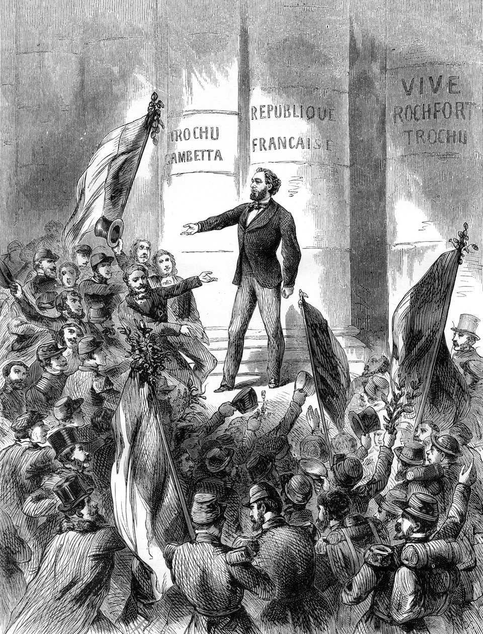 Leon Gambetta julistamassa Ranskan tasavallan, 4. syyskuuta 1870 1882-1884 tekijältä Unbekannt