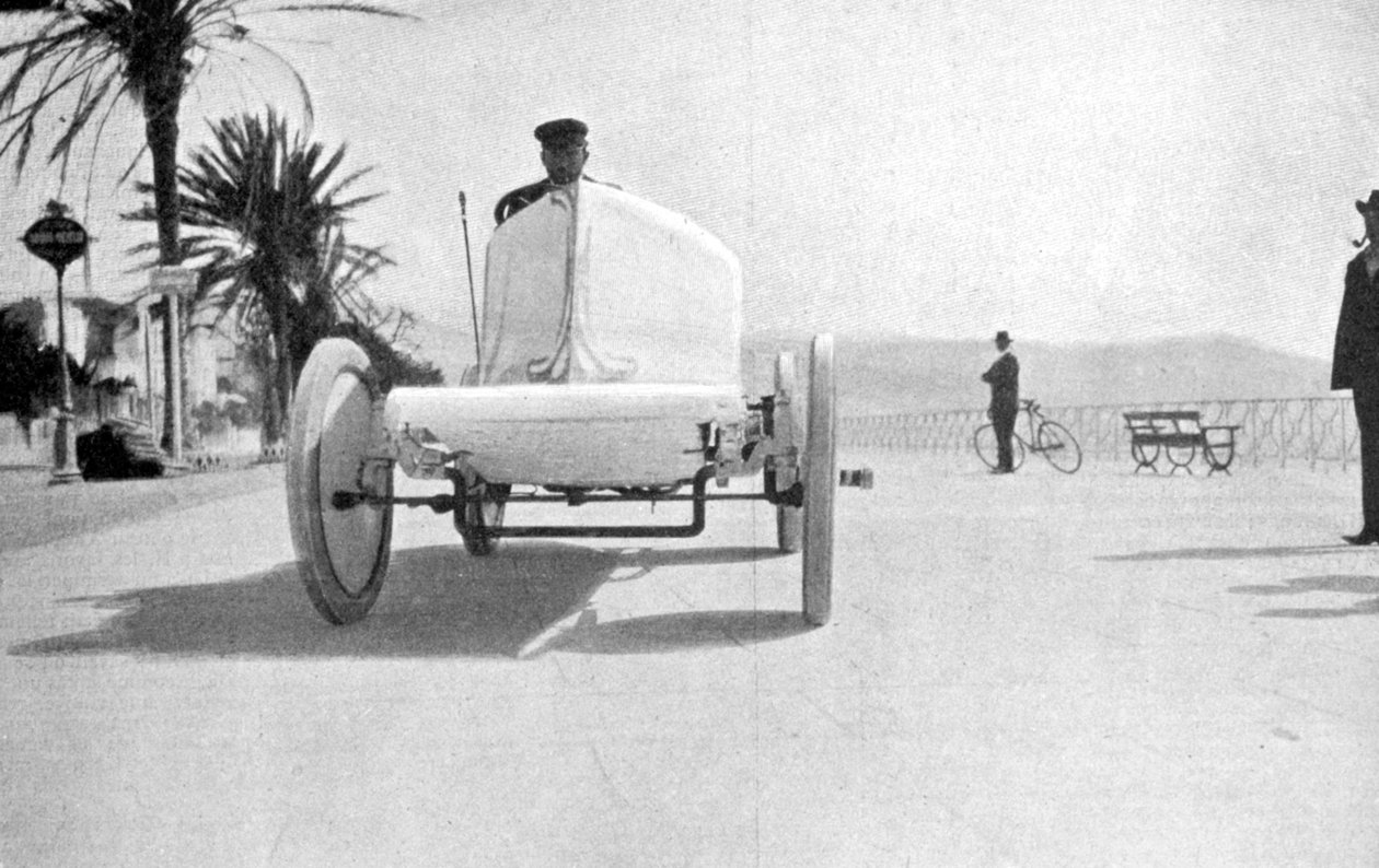 Leon Serpollet Gardner-Serpollet-höyryautossaan, Nizza, 1903 tekijältä Unbekannt