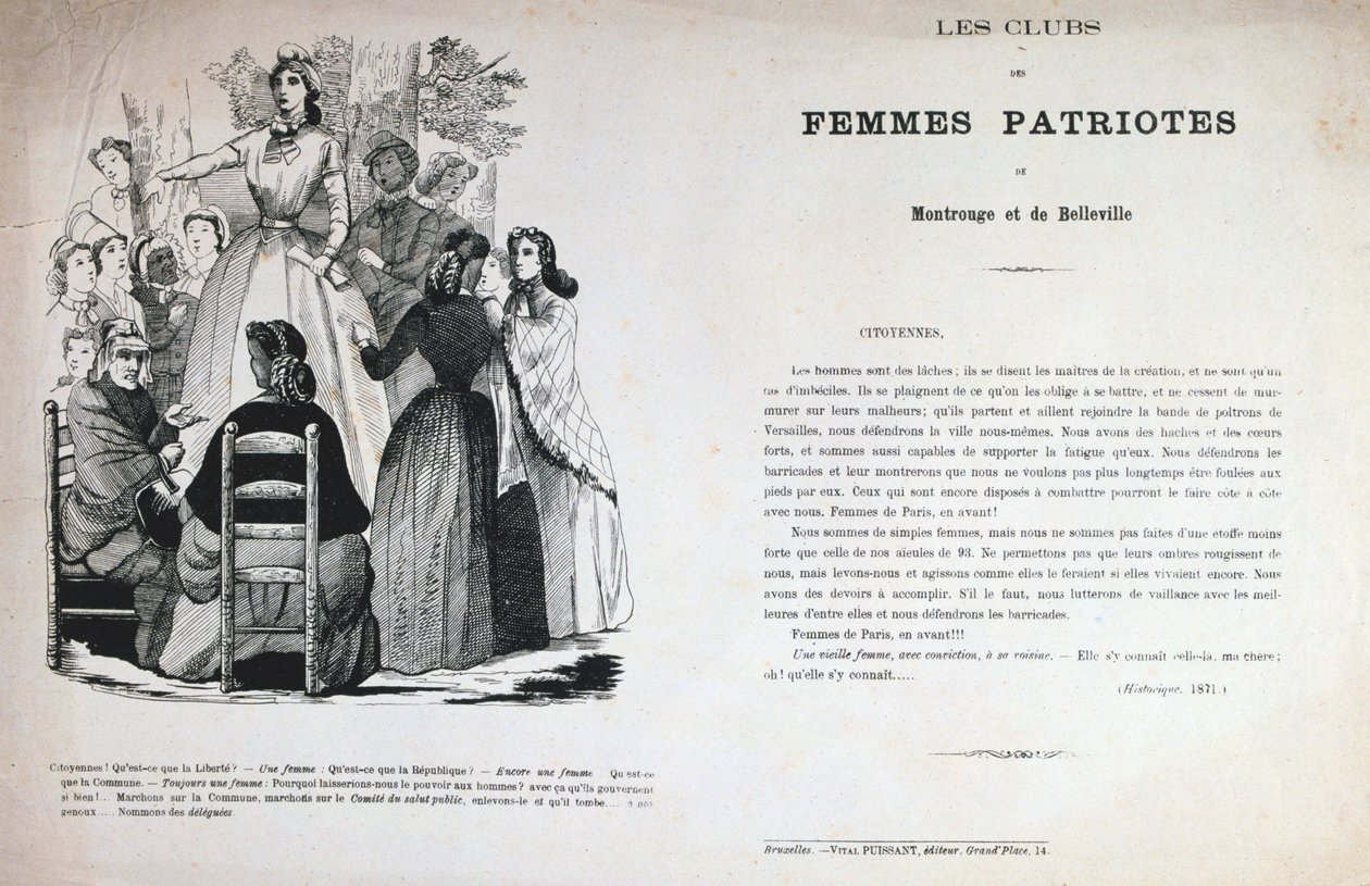 Isänmaallisten naisten klubit, Pariisin kunta, 1871. tekijältä Unbekannt