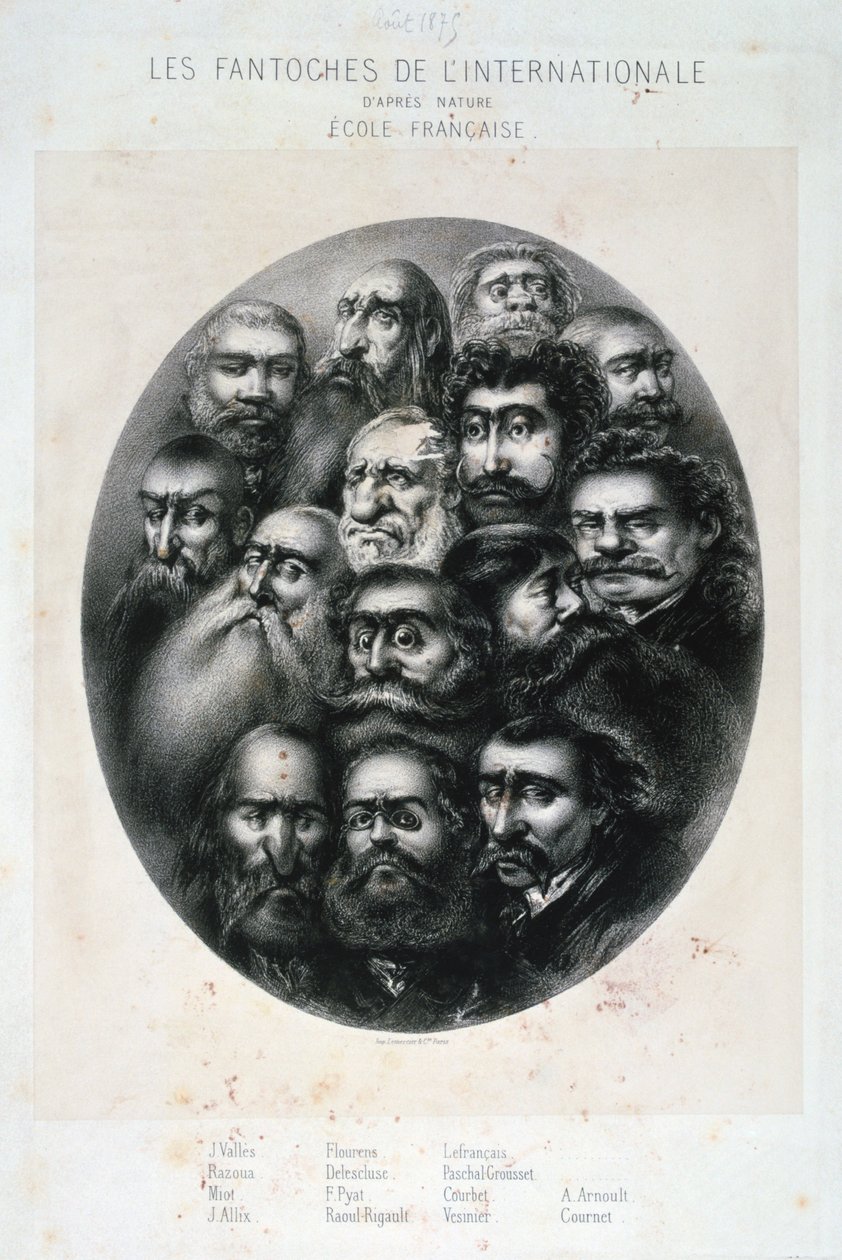The Fantoches of the International, karikatyyri kommunisteista. Ranska 19C tekijältä Unbekannt