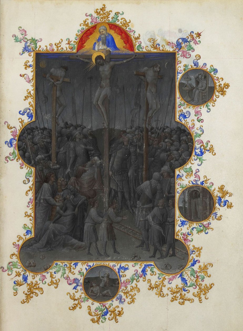 Les Très Riches Heures du Duc de Berry, Folio 153r - Kristuksen kuolema tekijältä Unbekannt