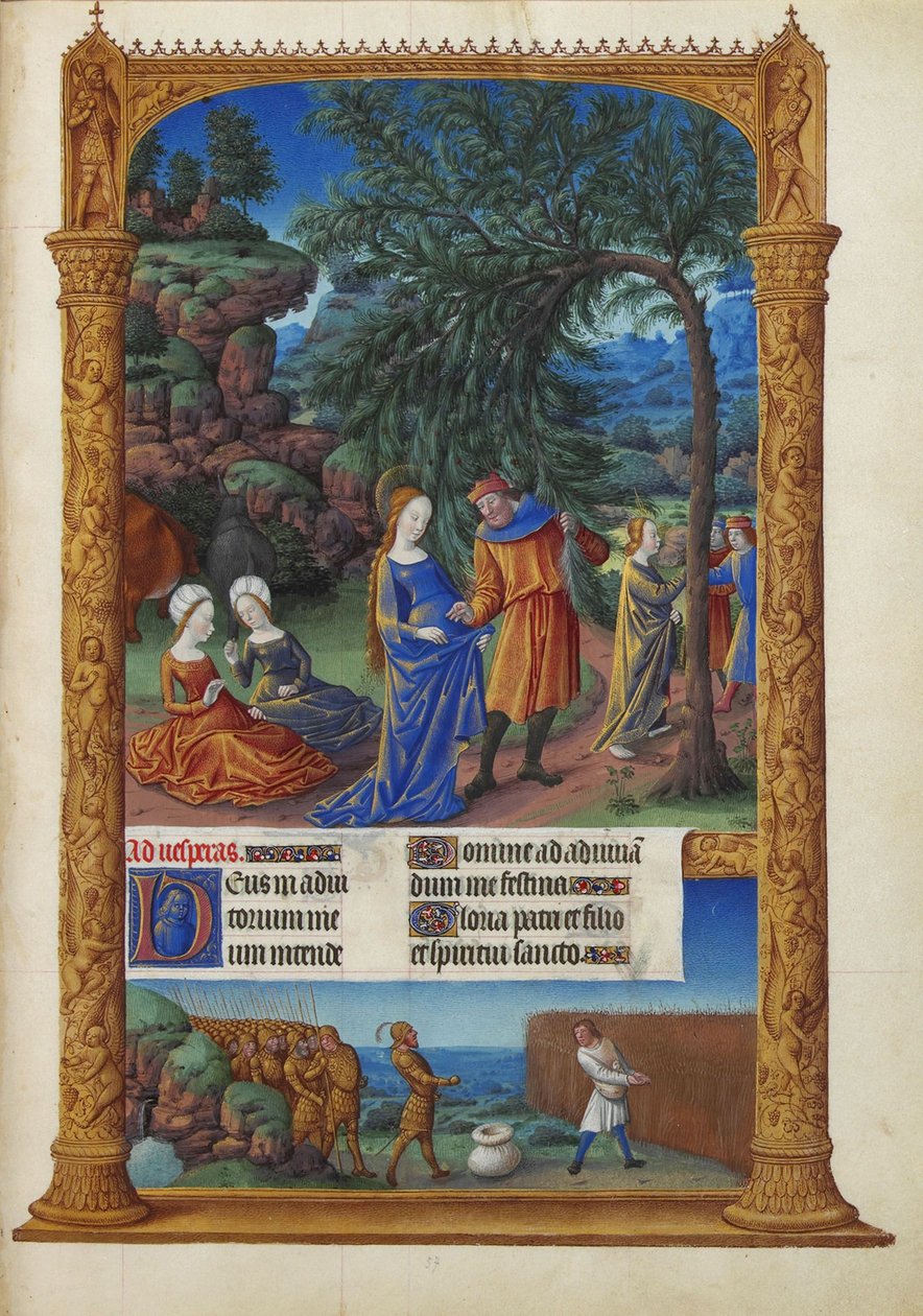 Les Très Riches Heures du Duc de Berry, Folio 57r - Pakomatka Egyptiin tekijältä Unbekannt