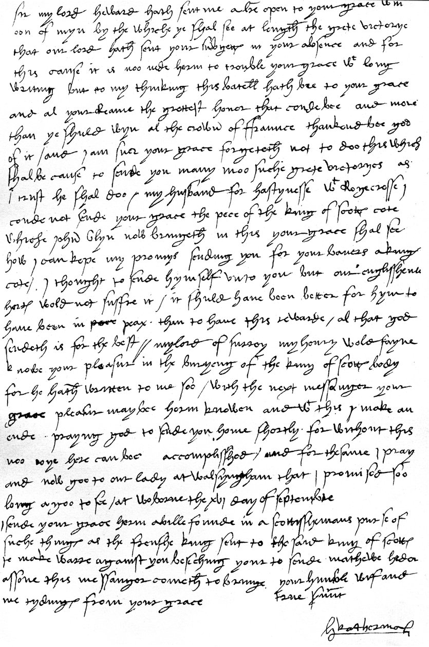 Kirje Katherine of Aragonista valtionhoitajana hänen aviomiehelleen, kuningas Henrik VIII:lle Ranskaan, jossa ilmoitetaan Englannin voitosta Skotlannin armeijasta Floddenissa ja Skotlannin kuninkaan James IV:n kuolemasta tekijältä Unbekannt
