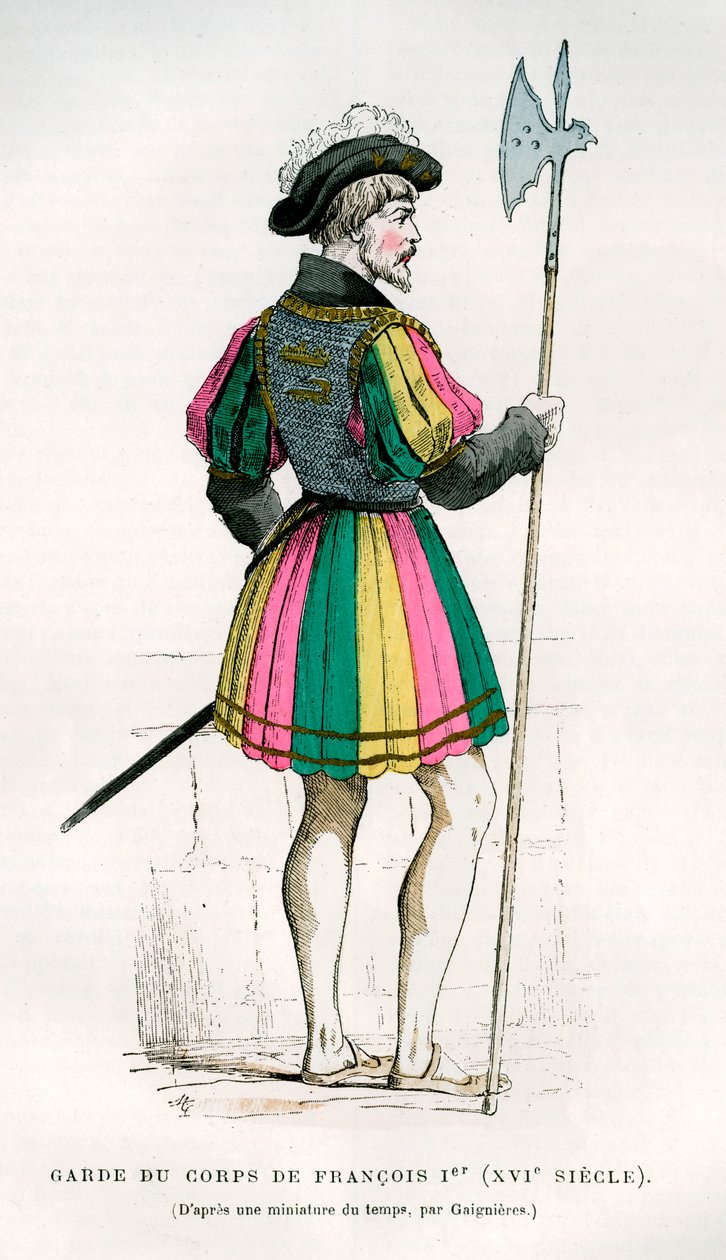 Ranskalaisen Francis I:n henkivartija tai henkivartija, 1500-luku 1882-1884 tekijältä Unbekannt