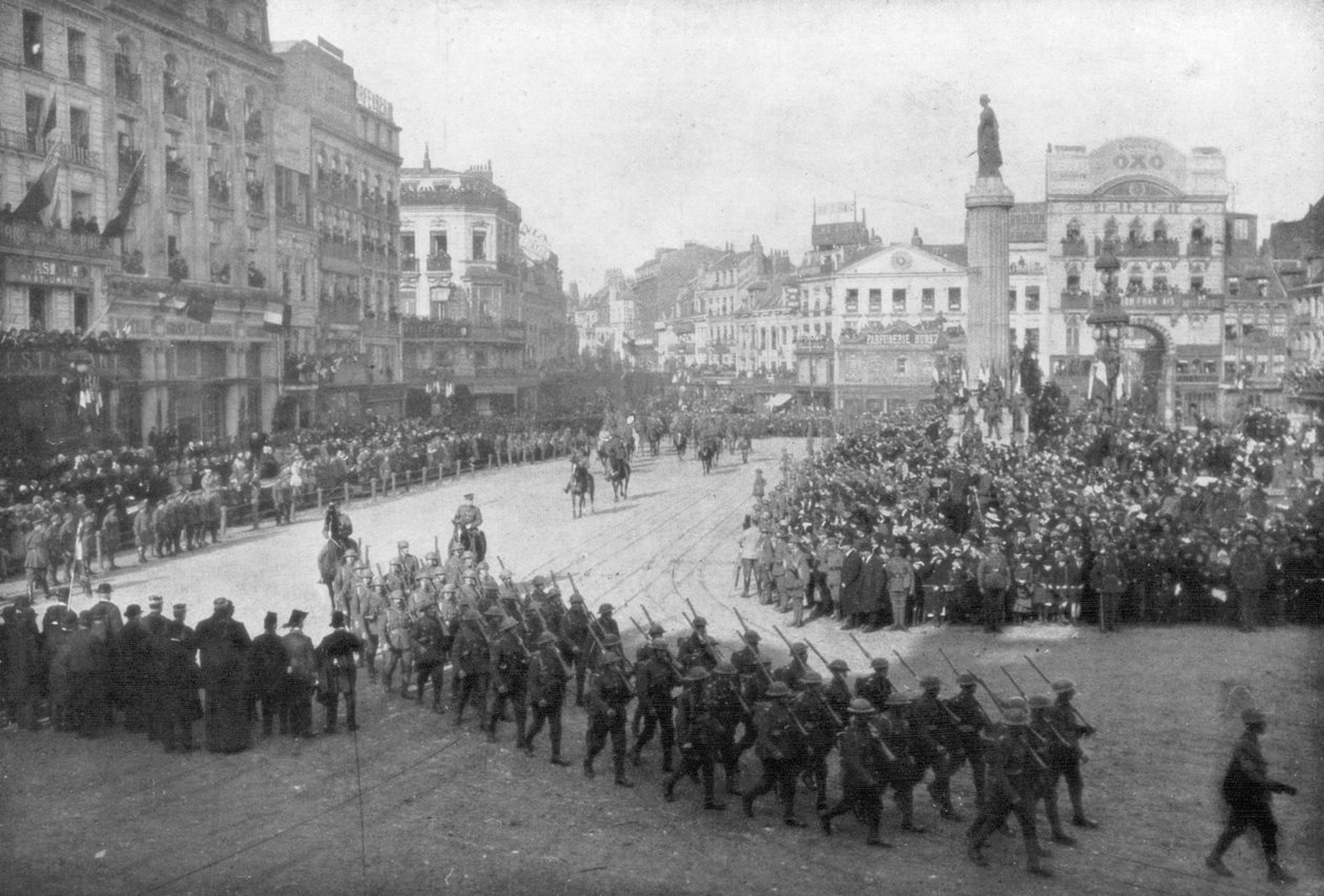 Britannian 5. armeija vapauttaa Lillen, Ranska, 17. lokakuuta 1918 tekijältä Unbekannt