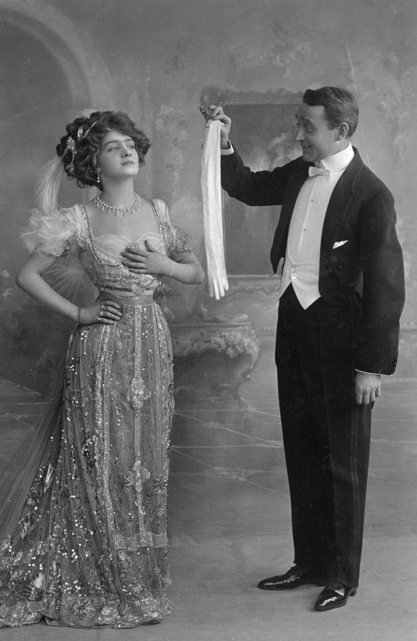 Lily Elsie ja Joseph Coyne elokuvassa The Merry Widow, vuodelta 1907 tekijältä Unbekannt