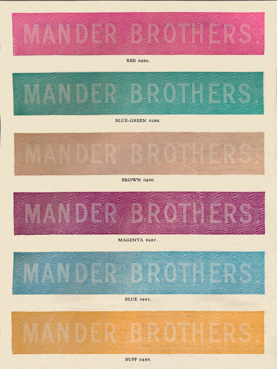 Linotyyppiharjoitus - Mander Brothers -ilmoitus, 1910 tekijältä Unbekannt