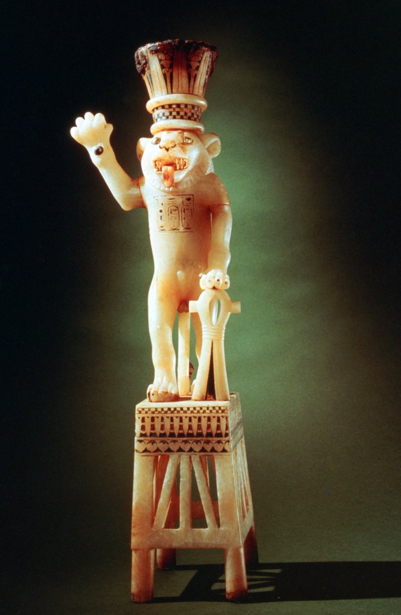 Leijonahahmo Tutankhamonin haudasta, 1300-luvulta eKr tekijältä Unbekannt